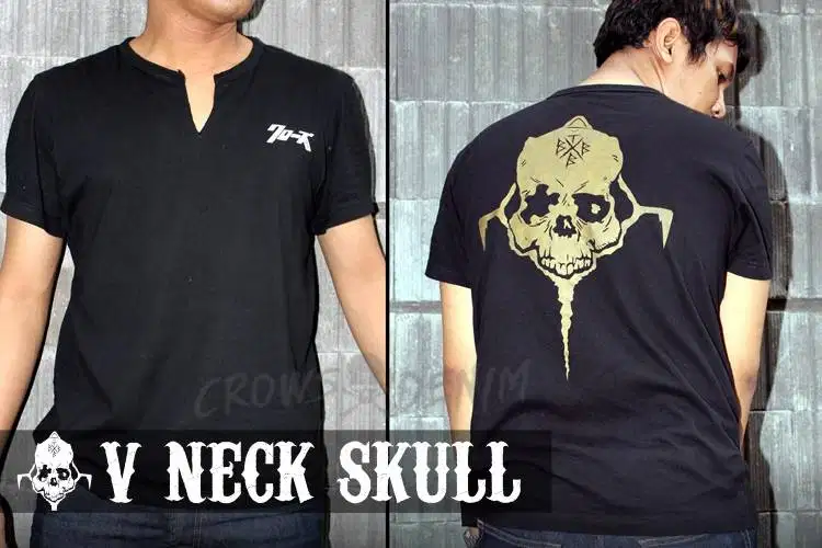Kaos | Kaos Pria | Kaos V Neck Skull | Kaos Crows Zero | Kaos Distro