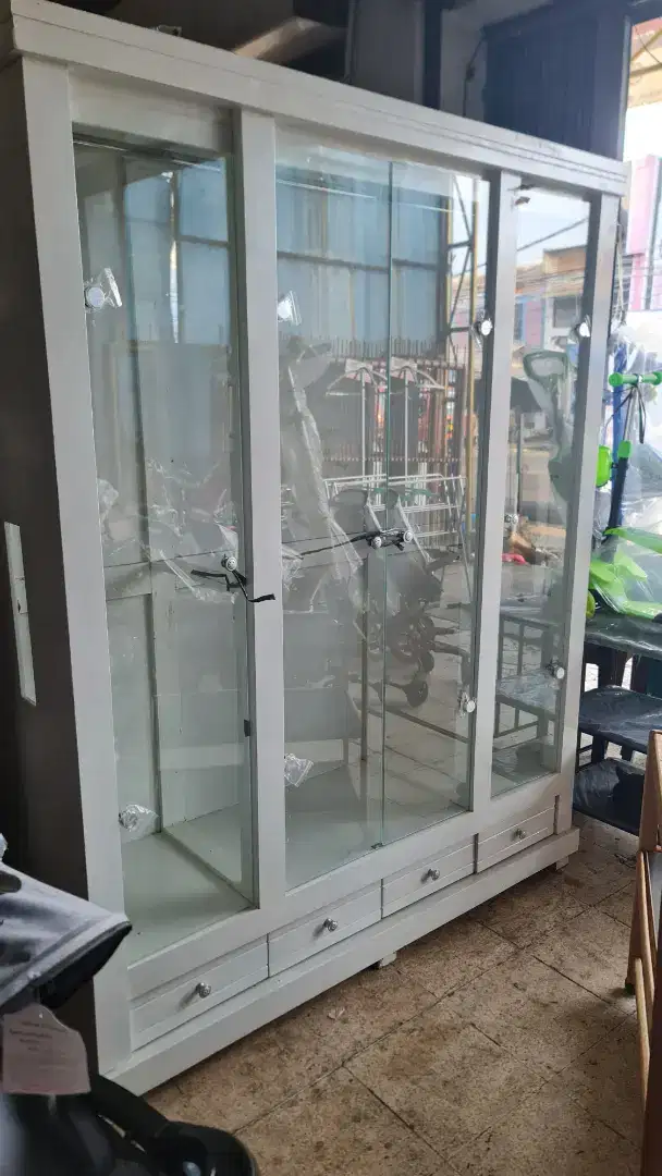 Lemari Pakaian Gantung (Gamis) 4 Pintu Kayu Full Gantungan PROMO