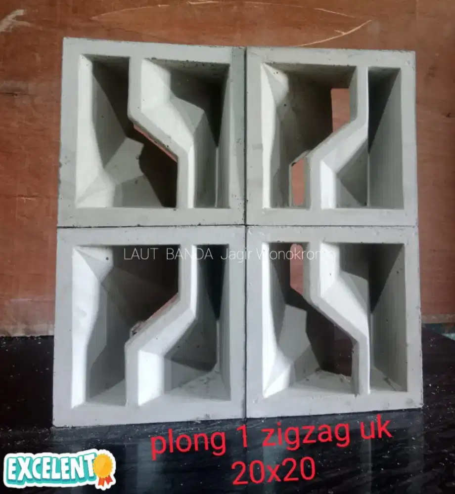 Roster / Loster Plong Zig-zag Putih Dua Sisi Bolak-balik