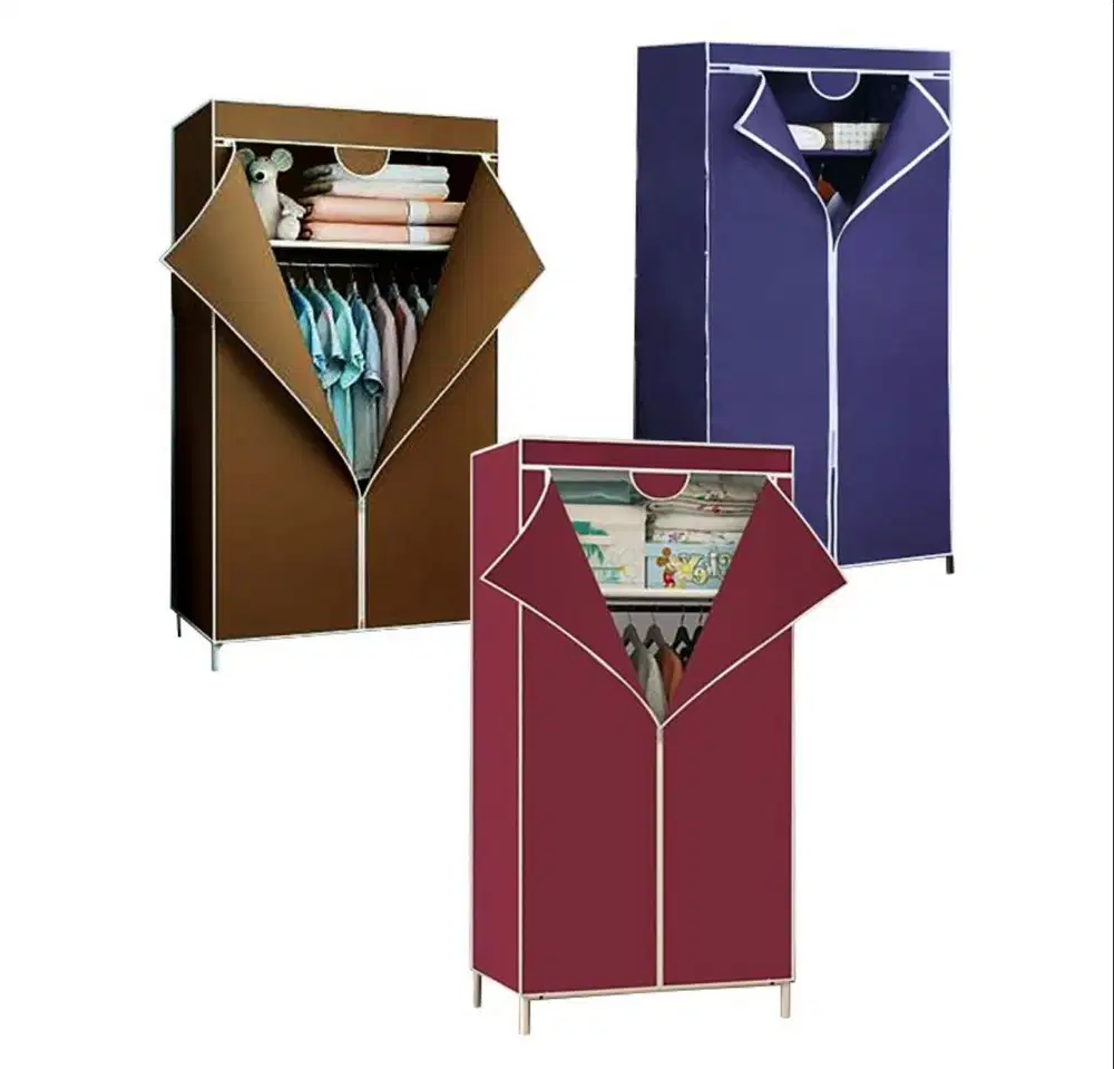 NEW Lemari Pakaian Plastik Portable Impor 2 Sisi Praktis Premium Matte