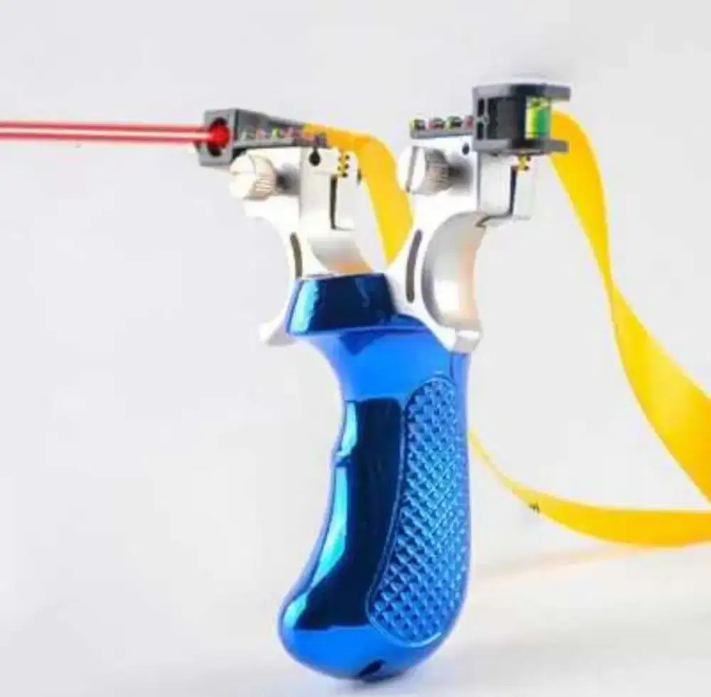 Ketapel Biru+ Karet Laser Merah Waterpass Tactical Big Power