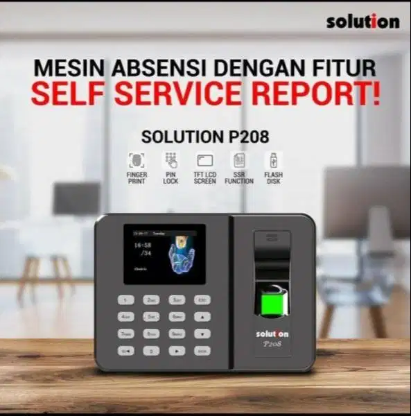MESIN ABSENSI FINGERPRINT P208 + PEMASANGAN