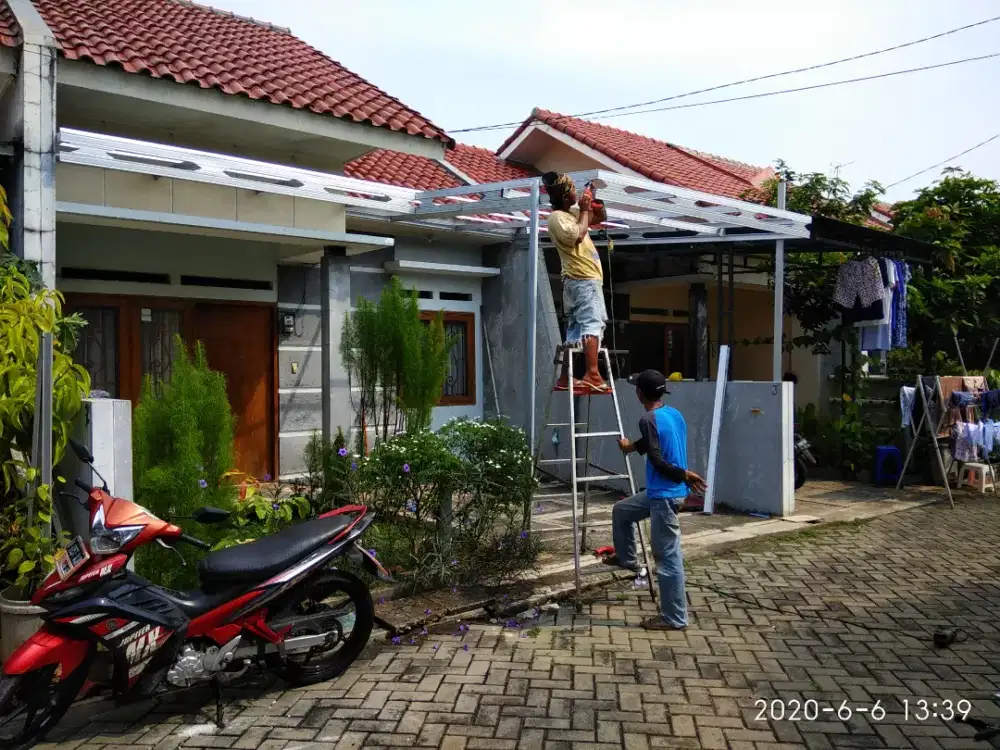 Kanopi Baja Ringan  atap Spandek 200rb per meter