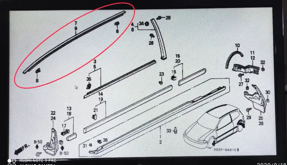 Karet body buat restorasi Honda Civic Estilo 2dr