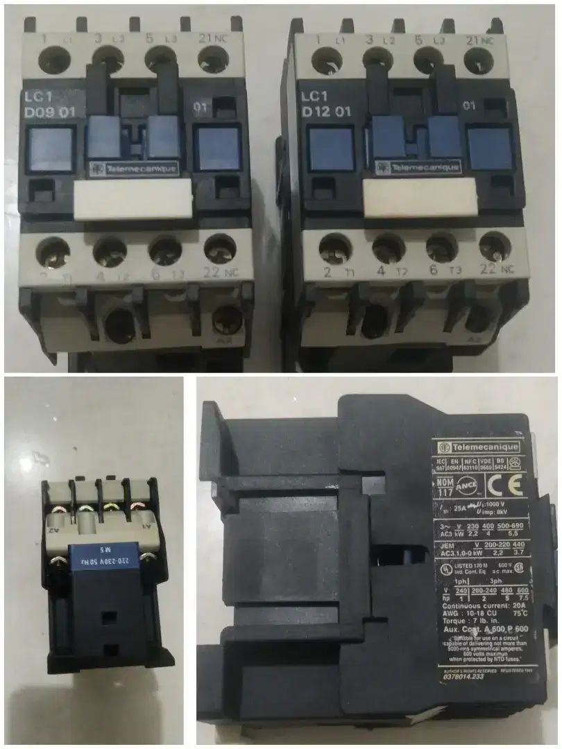 Magnetic Contactor/kontaktor Telemecanique/Schneider 25A 220V
