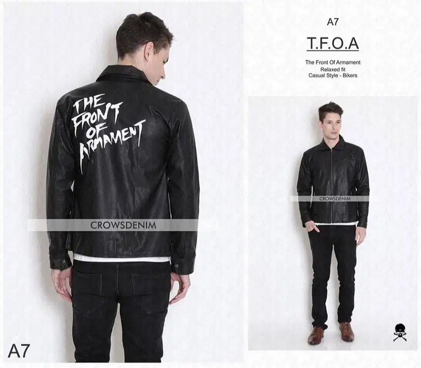 Jaket Kulit | Jaket Kulit Pria | Jaket Kulit Hitam | Jaket TFOA Crows