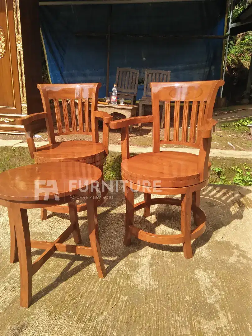Kursi teras puter jati free ongkir