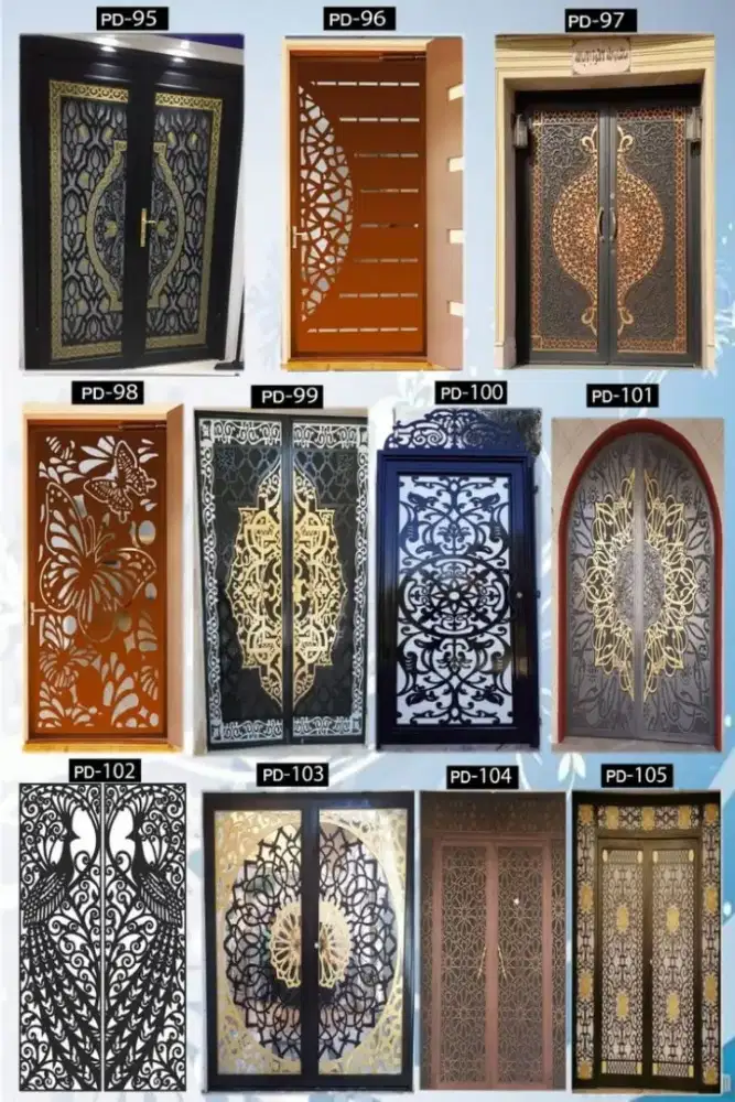 Pintu Sliding Swing Motif Laser Cutting Metal