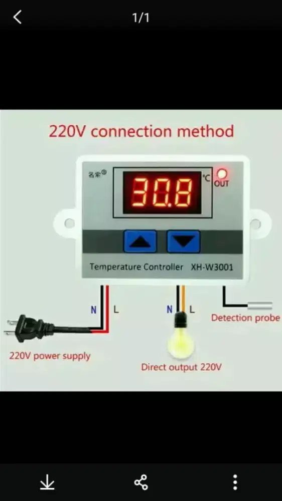 Thermostat digital mesin tetas 220VAC