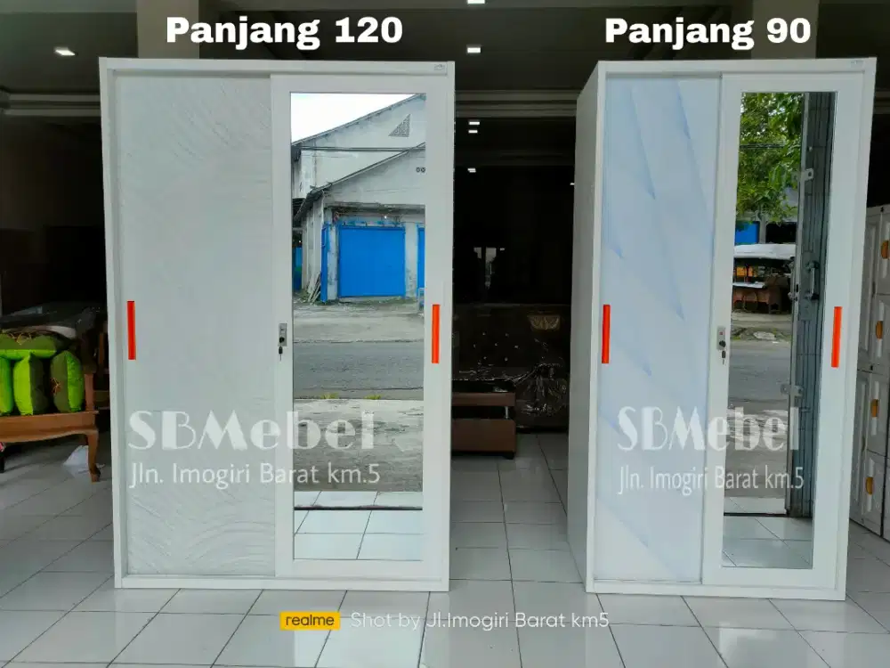 Lemari Sleding Besi 90 120 160 Beragam Motif - Gratis Ongkir Jogja