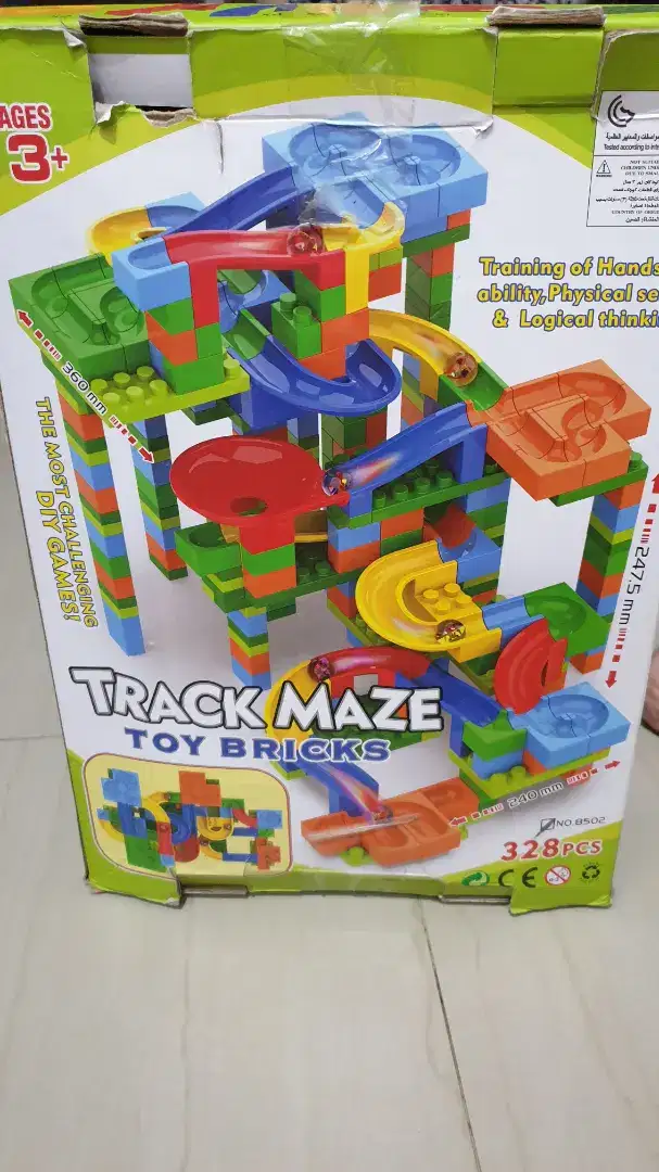 Track maze 328 pcs mainan edukasi marble race