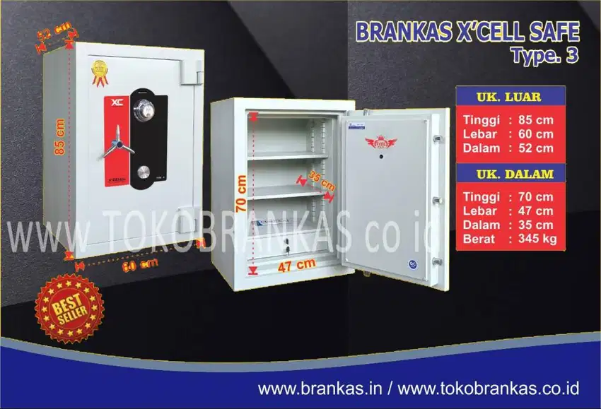 type 3 Brankas Brangkas XCELL Lemari besi Safety Box Cash Box