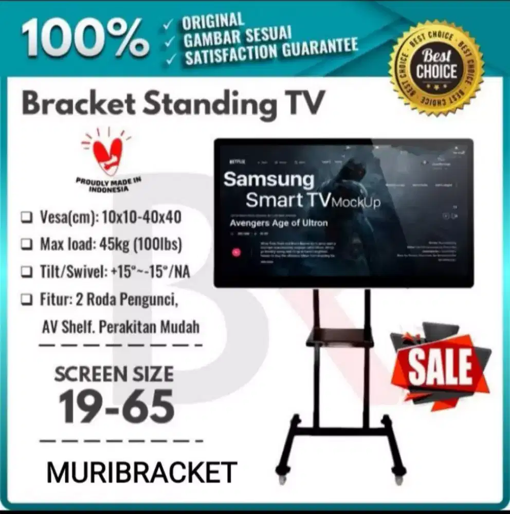 Bracket TV standing+ pasang