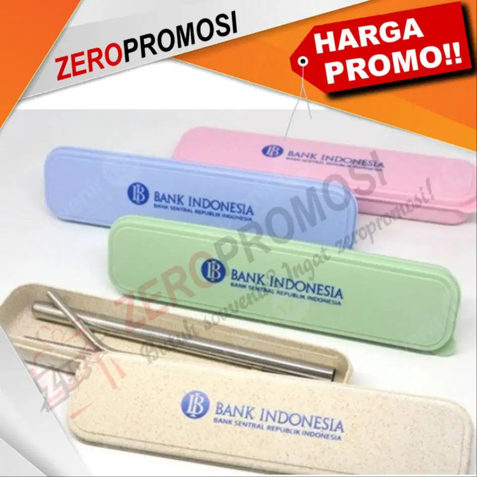 Souvenir Sedotan Stainless Kotak Plastik