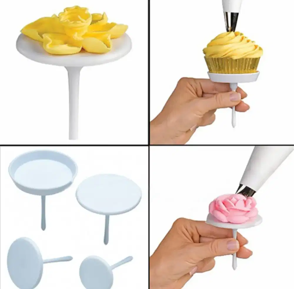 4 pcs Paku mawar dan cup cakes stand