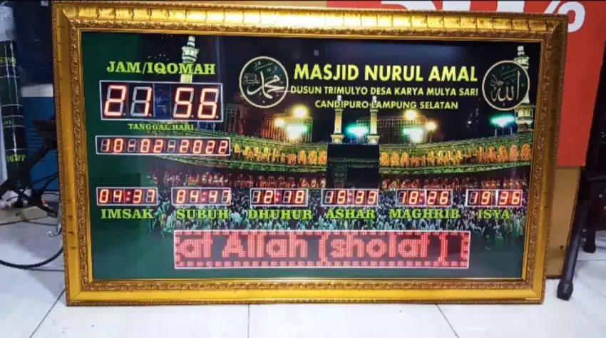 Jam sholat 1m x 60 cm