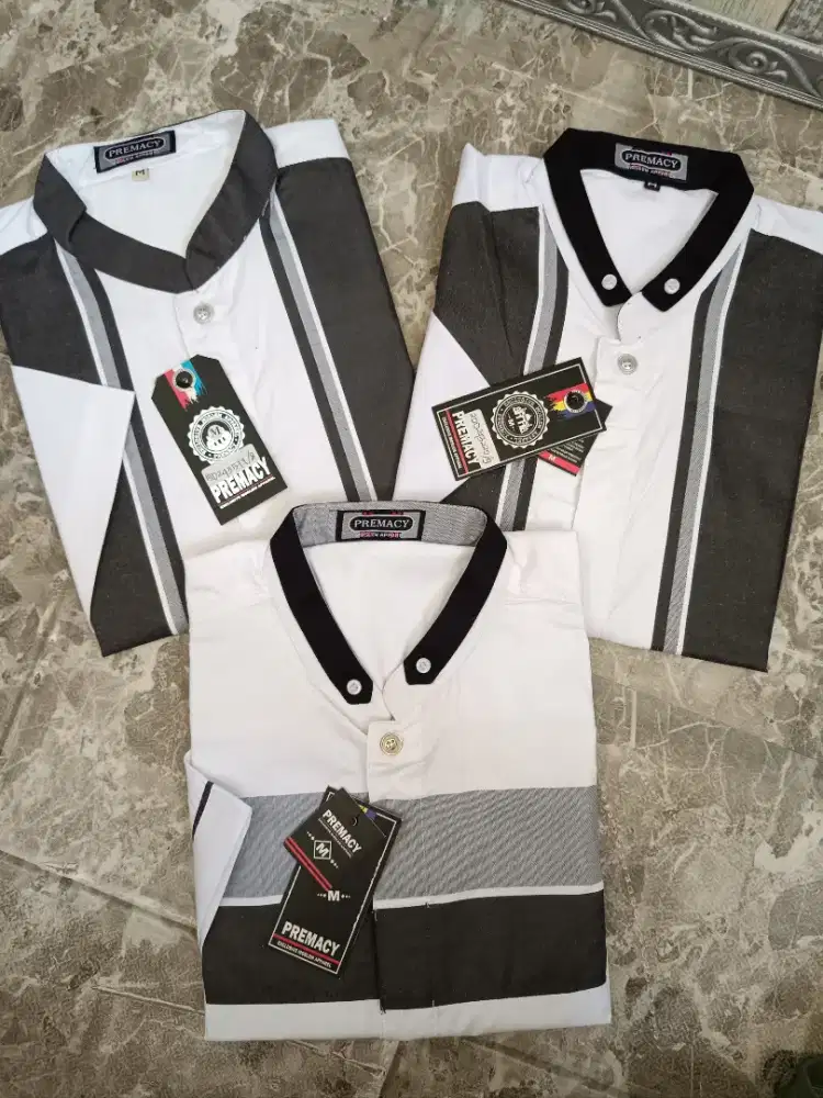 Grosir Baju Koko Katun Hitam Putih Pria Premacy