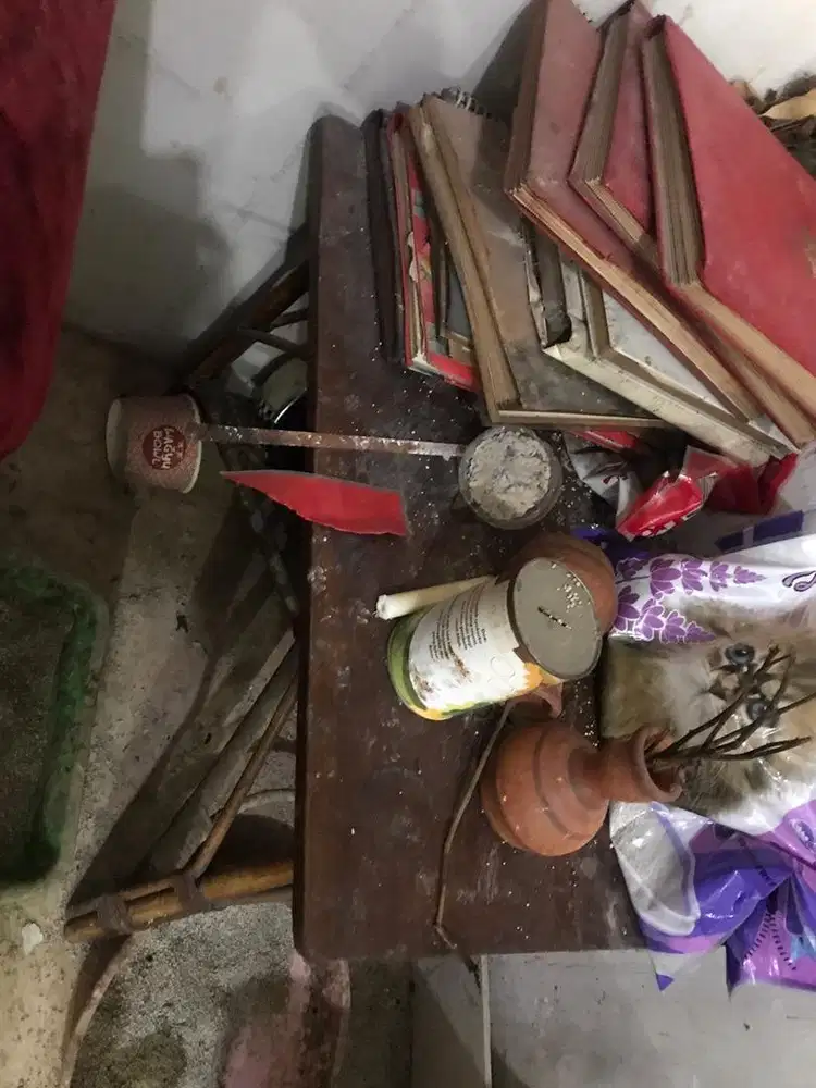 meja retro 70s kayu siap pakai tanpa cacat