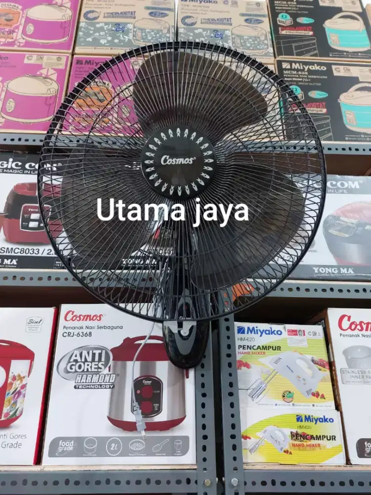 KIPAS ANGIN DINDING COSMOS 16 BLACK (BARU &amp; BERGARANSI)