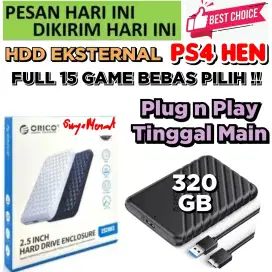 HARDISK EKSTERNAL PS4 320GB Mrh meriah Harganya FULL GAMES SIAP KIRIM