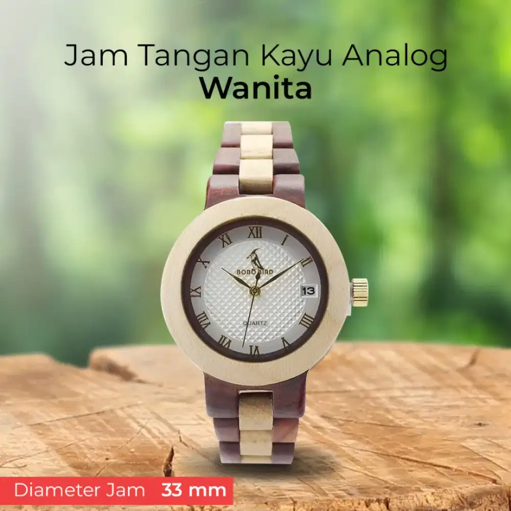 bobo bird jam tangan kayu analog wanita