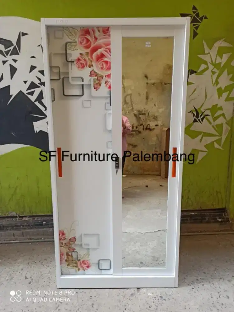 Lemari Besi Baju 2 Pintu / Lemari Besi Pakaian 2 Pintu Sliding 27