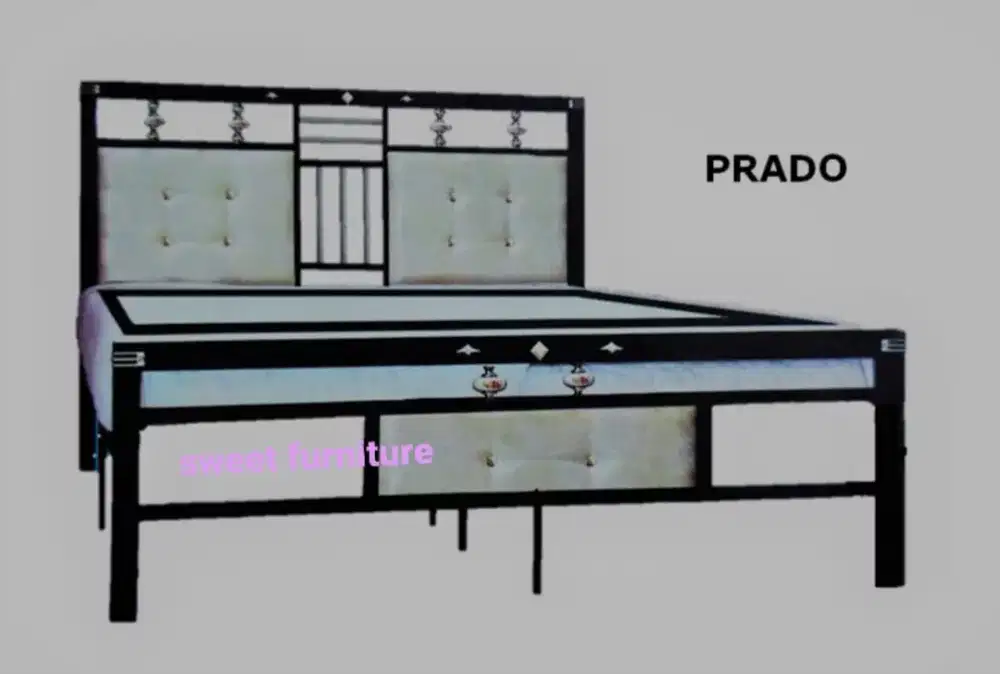 Ranjang tempat tidur besi 5 kaki