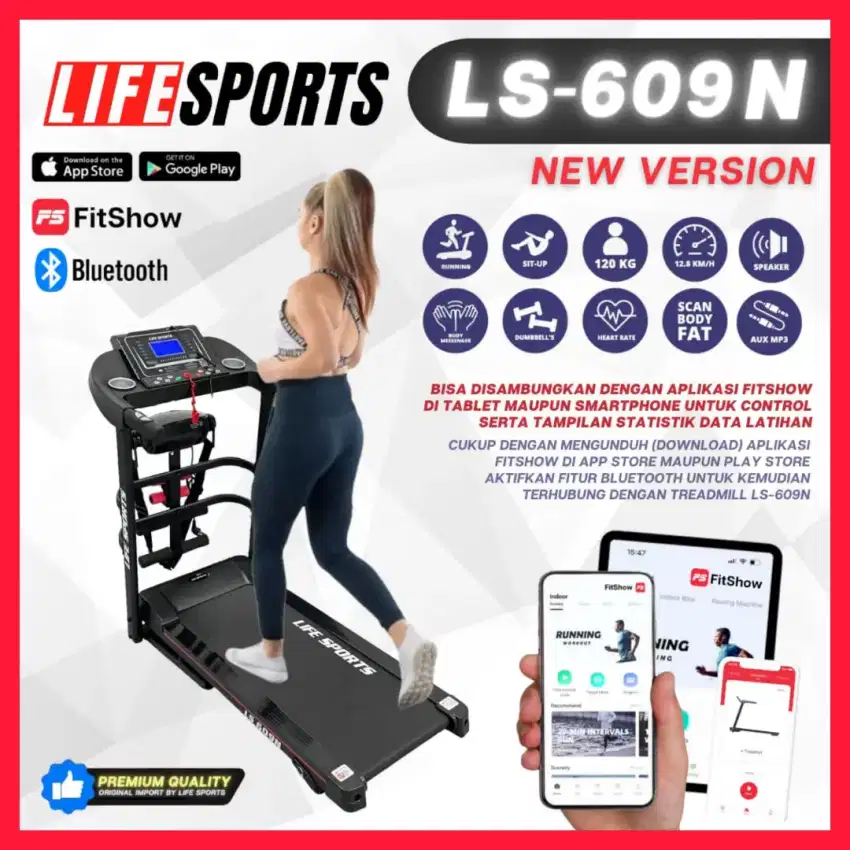 Alat fitnes treadmill  elektrik 3 fungsi promo