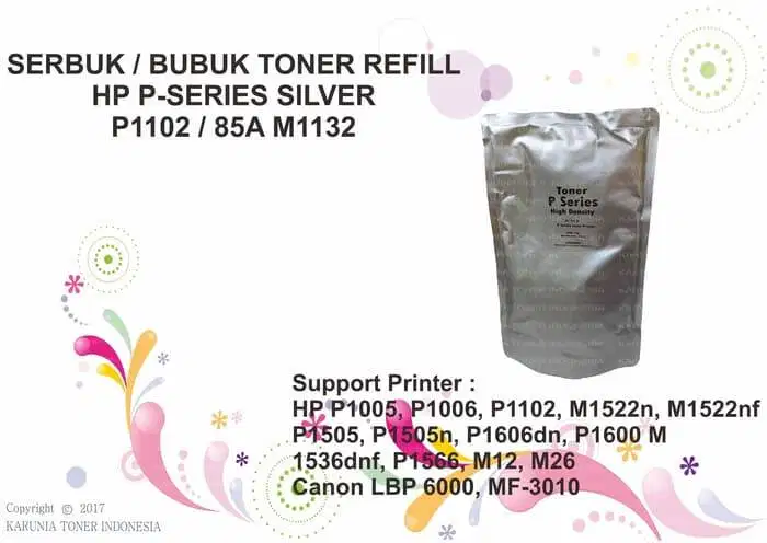 SERBUK / BUBUK TONER REFILL HP PSERIES SILVER P1102 / 85A M1132