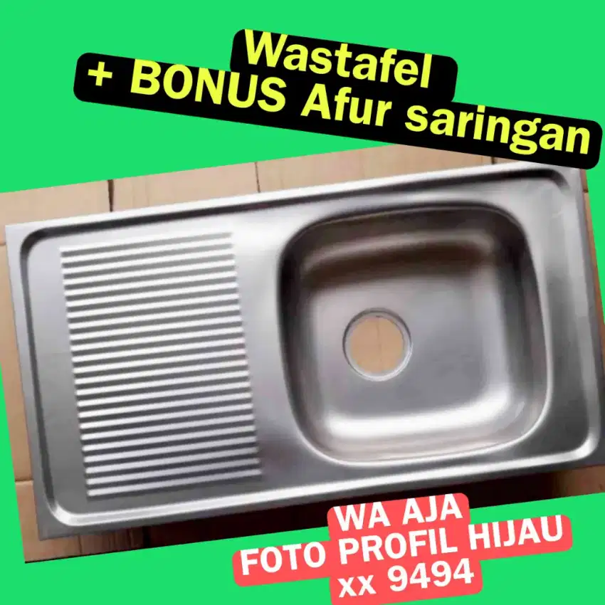 Wastafel bak cuci piring Stainless + + BONUS AFUR FILTER SARINGAN