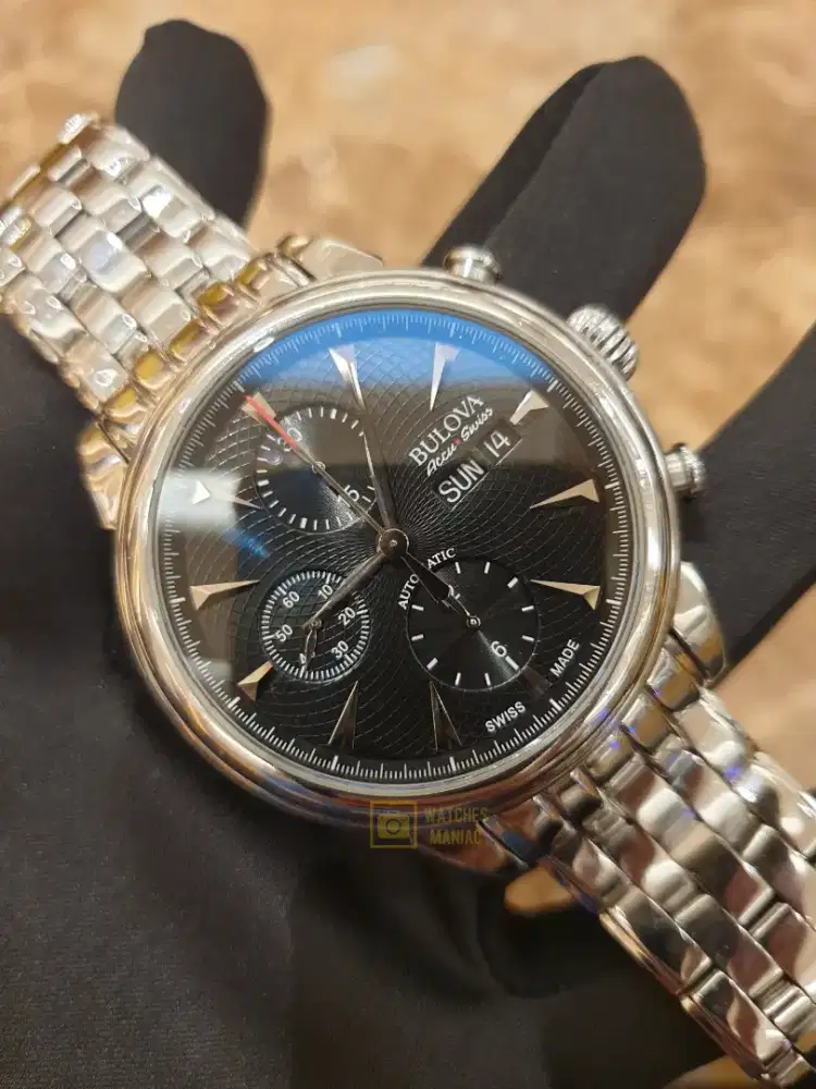 Jam Tangan Original Bulova Accu Swiss Gemini Chronograph Automatic Box