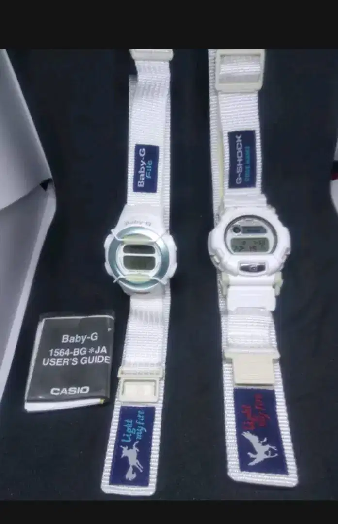 Koleksi jam couple casio gshock dan babyg putih 100% ori
