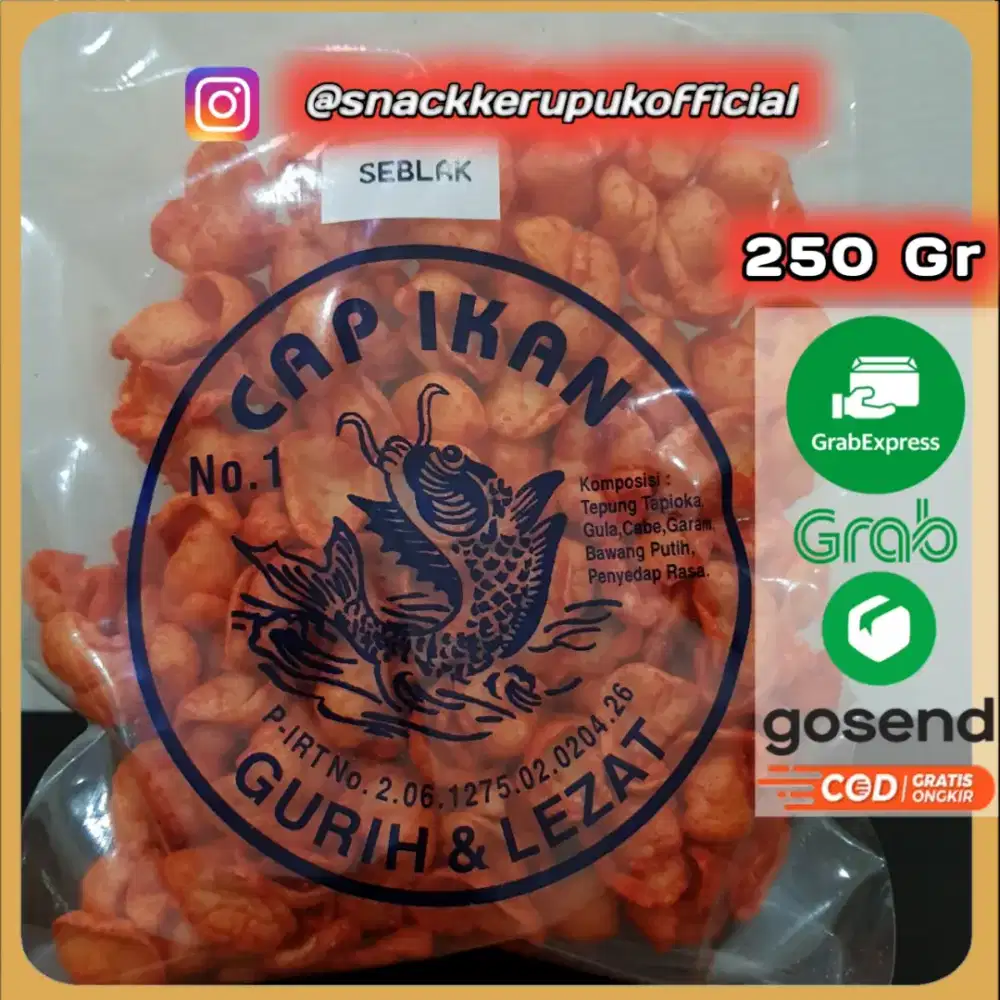 Snack Kerupuk Model Seblak Cap Ikan Keripik Pedas Balado