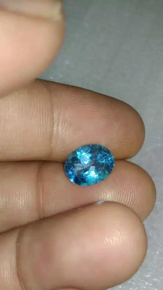 Natural blue topaz clean