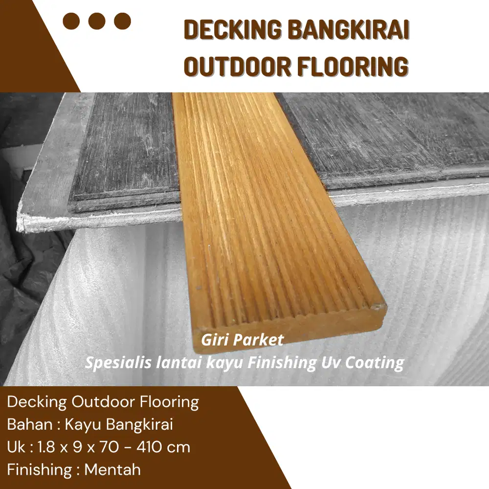 Decking kayu bangkirai | lantai teras | lantai taman