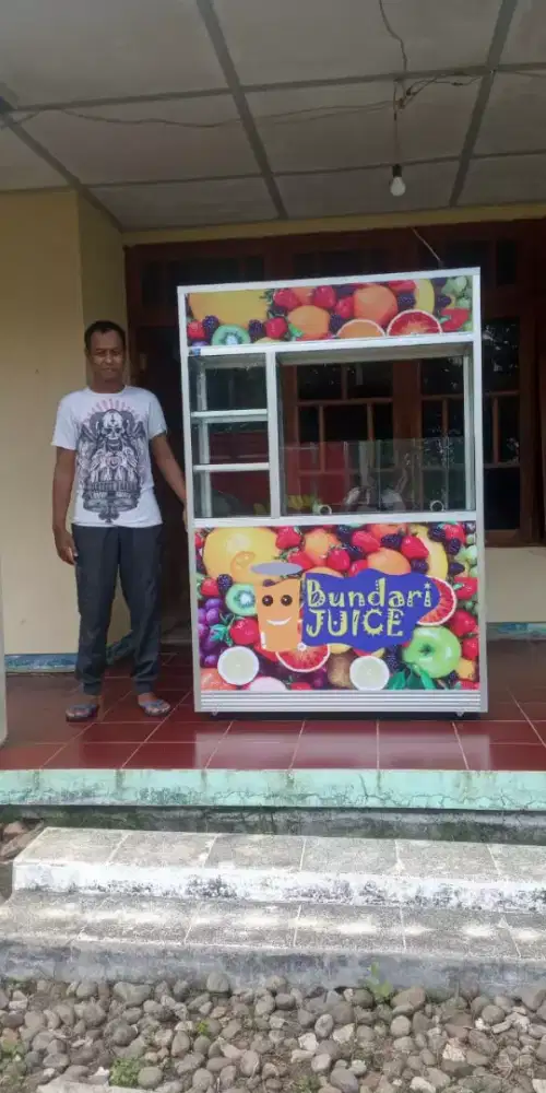 Ready gerobak alumunium kaca tebal awet kokoh