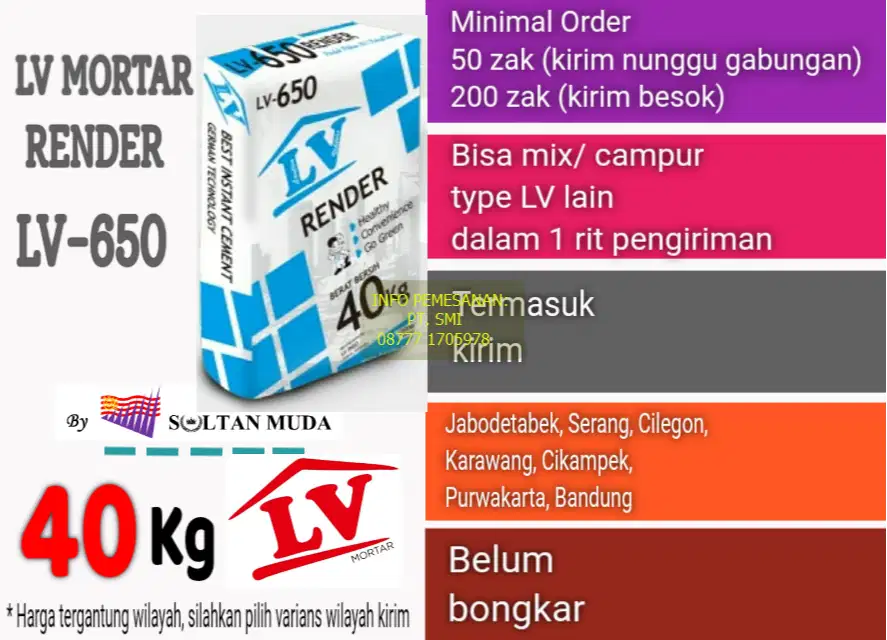 LV MORTAR LV-650 RENDER (semen Instant/ Mortar)
