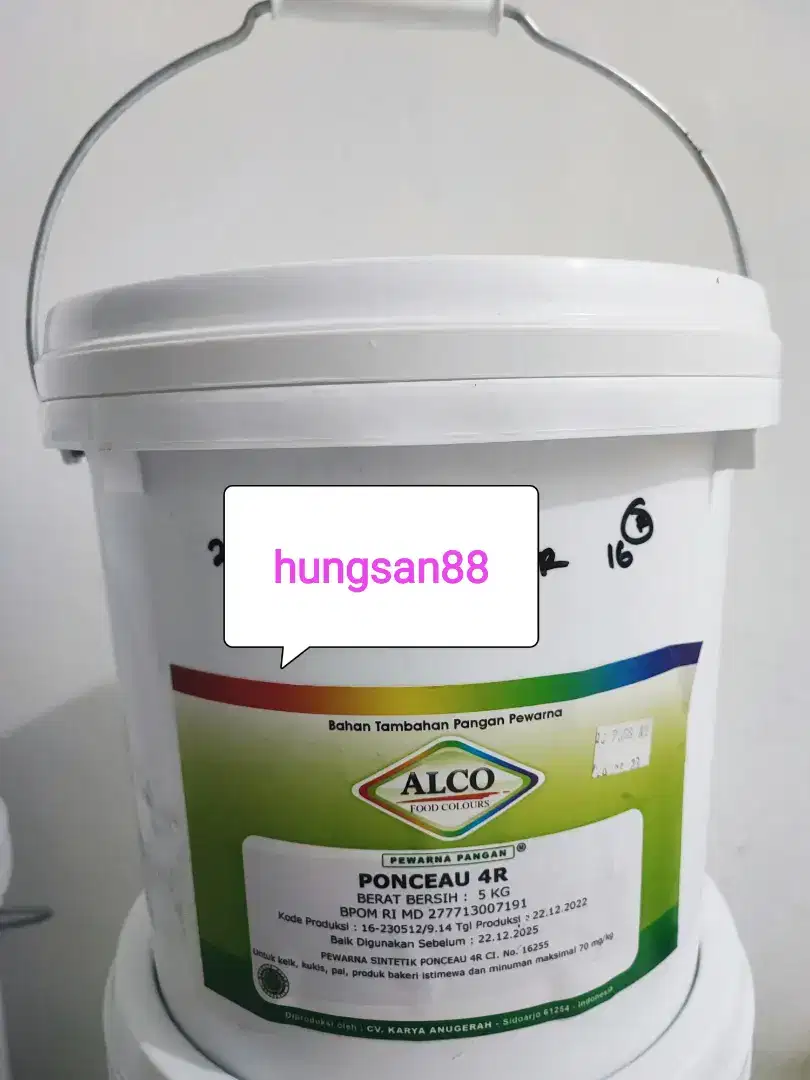 Ponceau 4R @5kg Pewarna Makanan Minuman Food Grade (Merah Cabe)