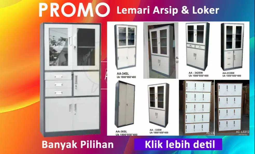 Lemari arsip kantor dan loker locker besi filing cabinet gratis ongkir