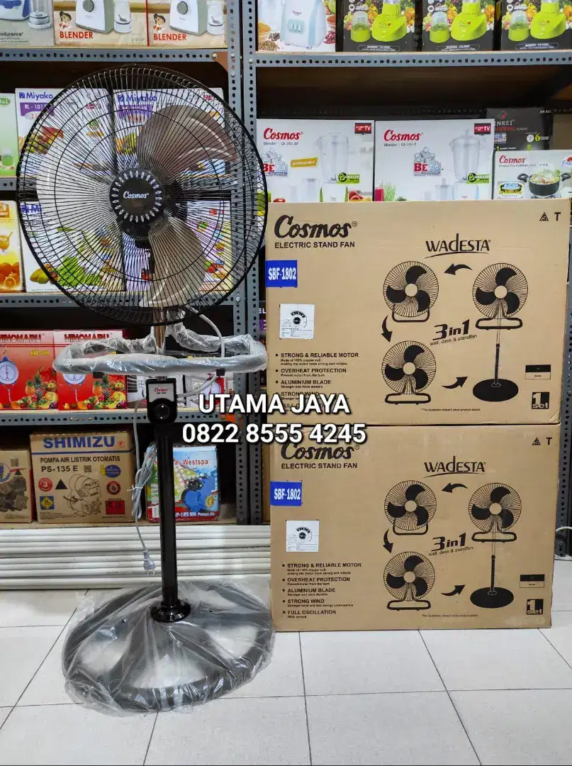 KIPAS ANGIN 3IN1 COSMOS BESI 18INCH SBF-1802 (BARU)