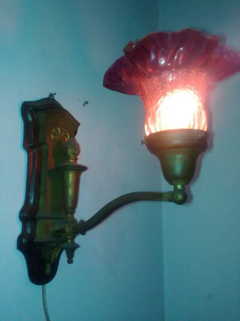Lampu dinding kap kuno Merah tua keriting!
