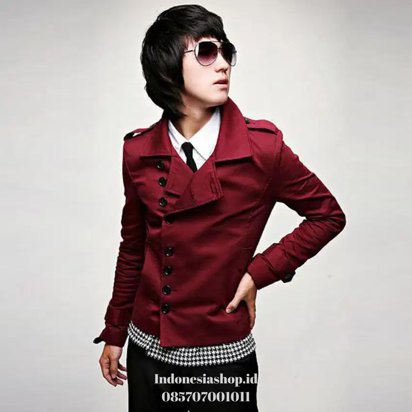 Blazer Maroon Casual Korean Style – SK22