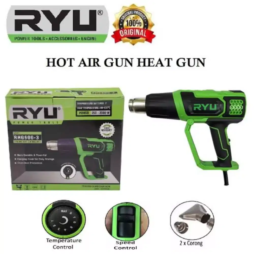 Hot Air Heat Gun Pemanas Sablon KODENKI STANLEY BITEC RYU BLACK DECKER