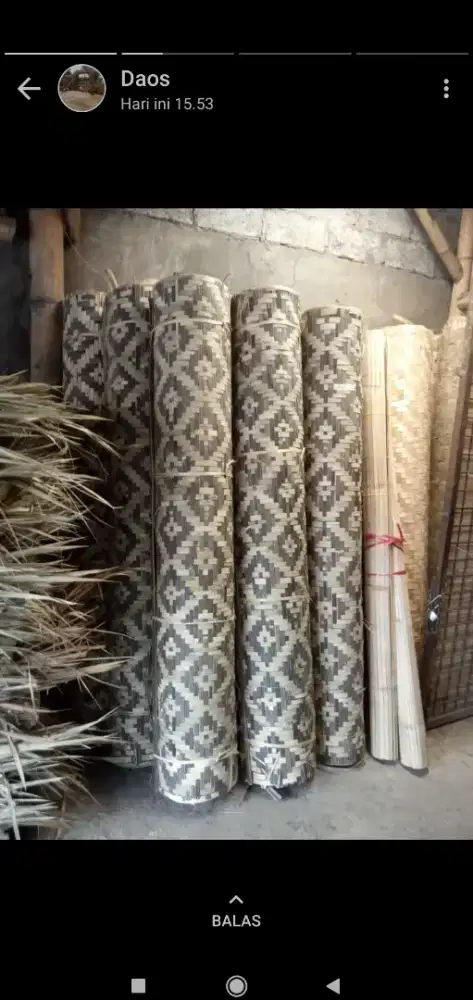 Bilik motif hinis kulit bambu