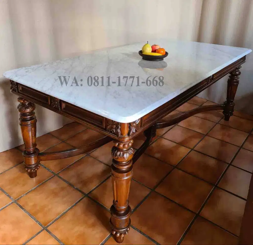 Meja marmer kolonial 1x2mt