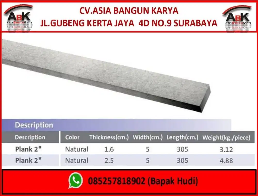 CONWOOD PLANK 2in + JASA PASANG HARGA BEDA