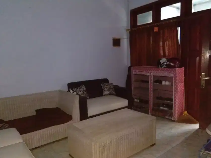 Kursi meja rotan + sofa minimalis