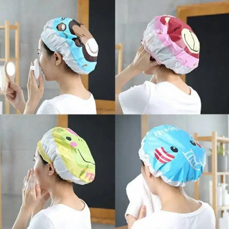 Shower Cap Kartun Shower Cap Karakter Kartun Headband Penutup Rambut