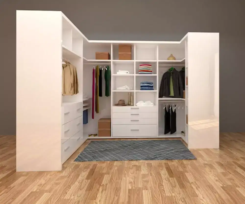 Lemari wardrobe atau setup lemari kamar
