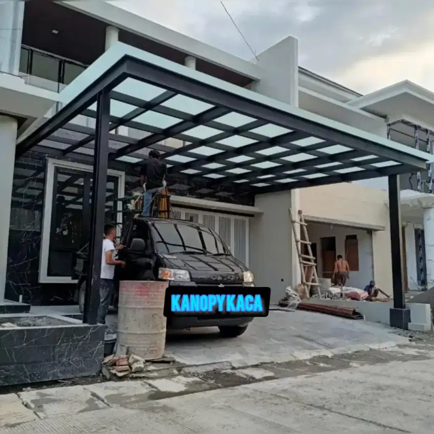 Kanopi kaca, kanopi carport mewah, kanopi transparan #393